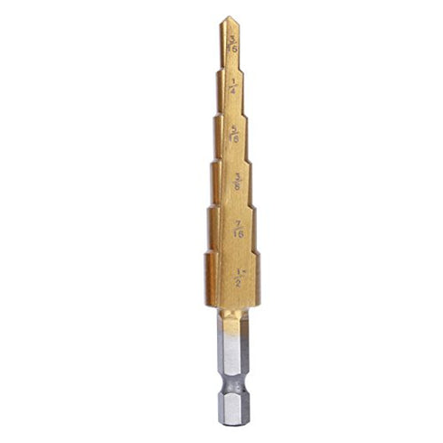 3Pcs/Set High Speed Steel Titanium Step Drill Bit Set, Impact Driver Compatible, 28 (1/8-3/4'') with Pouch