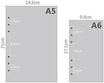 Index Tabs for A5/A6 6-Holes Cover Round Ring View Binder File Folder Loose Leaf Sheet Protectors (Laser Cover,