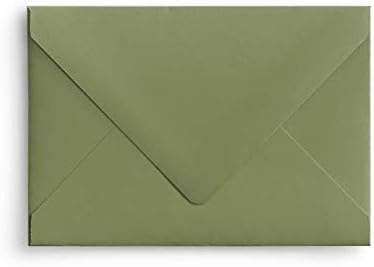 Olive A1 Euro Curved Flap Invitation Envelopes, Pack of 50 for Invitations