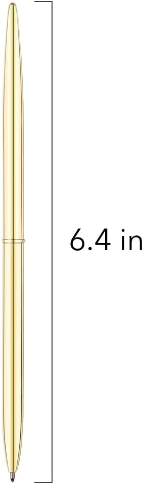 Unibene 12 Pack Ballpoint Pens-Gold, Slim Mentallic Retractable Lightweight Gold Pens Set Nice Gift for Wedding Business Office Students Teachers Christmas, Medium point(1 mm)-Black ink