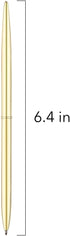 Unibene 12 Pack Ballpoint Pens-Gold, Slim Mentallic Retractable Lightweight Gold Pens Set Nice Gift for Wedding Business Office Students Teachers Christmas, Medium point(1 mm)-Black ink
