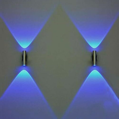UCCKEYI 2W 125x48mm, 50,000hr Aluminum Double-Headed LED Wall Sconce Lamp, Blue Light, Lifespan, for Porch Bedroom
