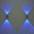 UCCKEYI 2W 125x48mm, 50,000hr Aluminum Double-Headed LED Wall Sconce Lamp, Blue Light, Lifespan, for Porch Bedroom