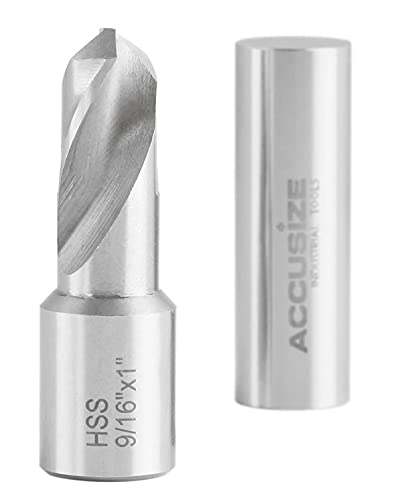 Accusize Industrial Tools 9/16 Inch Dia H.S.S. Fully Ground Drill with 3/4 Inch Weldon Shank