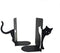 MsFun Books Ends Decorative, Cat Bookends Cute for Bookshelf,Unique Heavy Books Holder, Black