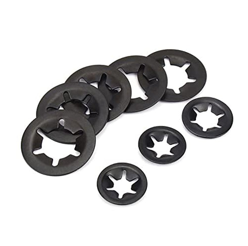 cSeao 235pcs Black Starlock Internal Tooth Lock Washers Assortment Kit - 8 Sizes, M2 to M12