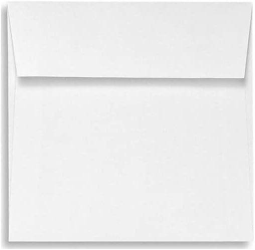 LUXPaper Square Invitation Envelopes | Peel & Press | 6 1/2" x 6 1/2" | White Linen | 80lb. Text | 50 Qty by Envelopes.com