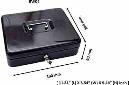 SentrySafe Black Money Saving Box with Cash Tray, Key Lock, Portable Safe, 0.21 Cubic Feet