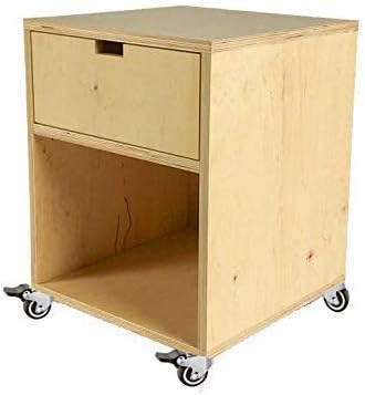 GBL 1" Small Caster Wheels with 2 Brakes + Screws - Set of 4 Low Profile Silent Casters for Cart and Furniture