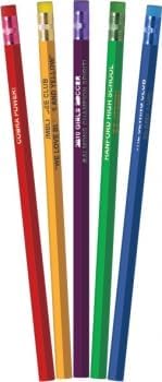 GRAPHITE Hexagon Misprint Pencils - 2 HB Lead, Multicolored Wood Designs, Unsharpened with Eraser - Ideal for Home, School and Office - Box of 144 Pcs by GRAPHITE