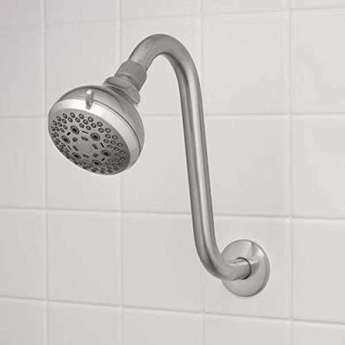 ZM 10-Inch "S" Shaped Shower Arm for Shower Head Extension with Flange