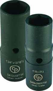 Chicago Pneumatic SS422FD - 1/2 Inch Square Drive, 19 x 21 mm & 3/4 x 13/16 Inch, Flip Deep, 6 Point, Impact Socket Set (2 PCS) by Chicago Pneumatic