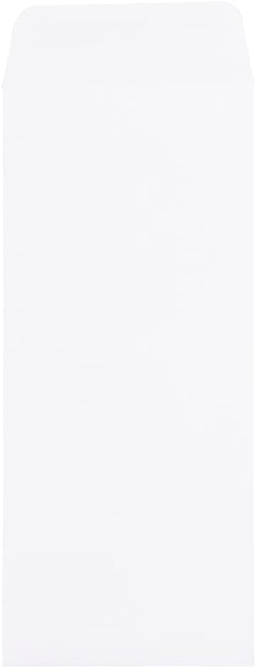 JAM PAPER #14 Policy Open End Catalog Envelopes | Peel and Seal Closure | 5 x 11 1/2 | White | 50/Pack