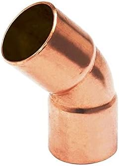 EZ-FLUID Plumbing 2" C X C LF Short Radius Copper 45 Degree Elbow Pressure Fitting with Sweat Solder Connection