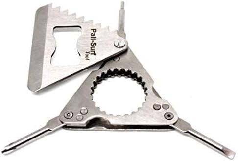 Ultimate SURF Gift Keychain, Multi Tool with Fin Key, Wax Comb, Scraper, Bottle Opener, Screwdrivers + 6 FCS GRUB Screws
