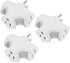 3 Plug Outlet Adapter (T-shaped), Heavy Duty Outlet Extender, Grounded Wall Adapter, Turn 1 to 3 Outlet, White