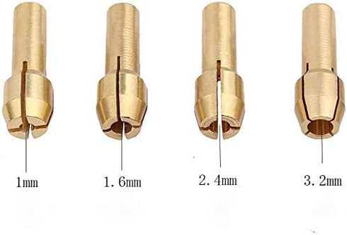 2 Set Brass Collet for Dremel Rotary Tools, Includes 1mm/1.6mm/2.3mm/3.2mm