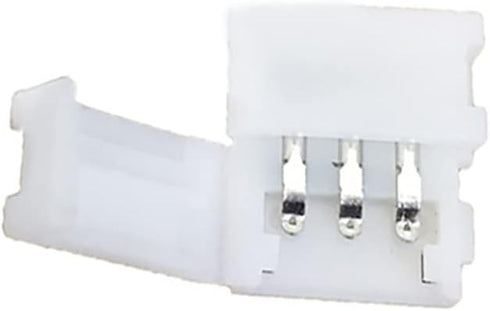10 Pcs 3-Pin RGB LED Light Strip Connectors, 10mm Wide Gapless Solderless Adapter for SMD 5050 Multicolor