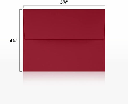 LUXPaper A2 Invitation Envelopes | Peel & Press | 4 3/8" x 5 3/4" | Garnet Red | 80lb. Text | 50 Qty