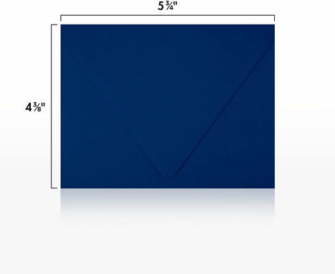 LUXPaper A2 Contour Flap Invitation Envelopes | 50 Qty | 4 3/8" x 5 3/4" | Navy Blue | 80lb. Text
