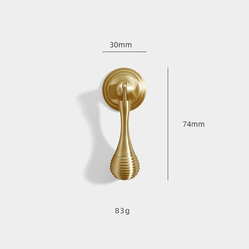 SANCHAKOU 2 Pack Gold Dresser Knobs Bedside Table Cabinet Door Pendant Copper Handle Earrings Wardrobe Shoe Cabinet