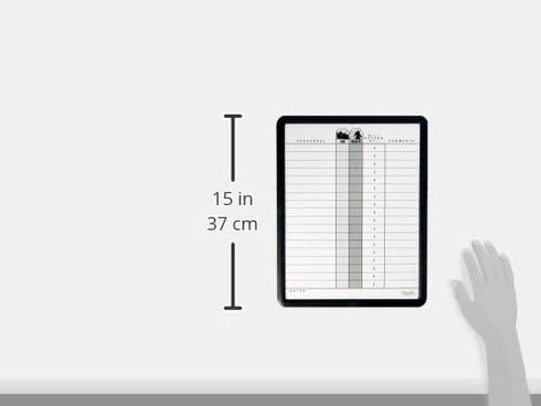 Quartet In/Out Board, 11" x 14", DuraMax Porcelain, Classic Gray, Black Frame, 18 Names