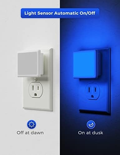 2-Pack, 0.3W L LOHAS LED Blue Night Lights Plug into Wall Plug in Night Light, Dusk to Dawn, Bright Nightlight