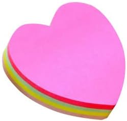 Heart Shape Sticky Notes, 8 Pcs Colorful Bright Memo Pads, 100 Sheets Each