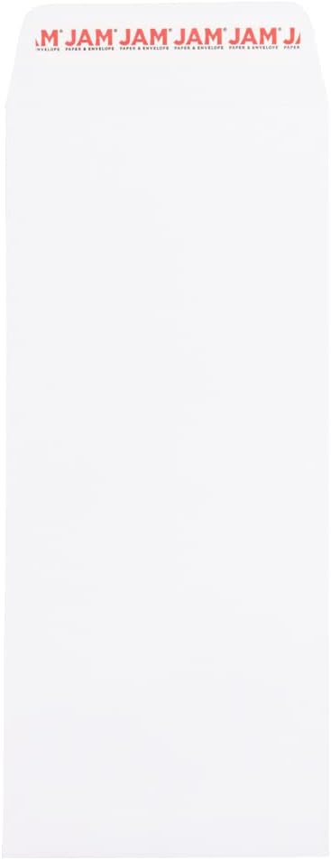 JAM PAPER #14 Policy Open End Catalog Envelopes | Peel and Seal Closure | 5 x 11 1/2 | White | 50/Pack