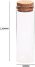 10Pcs 60ml Glass Test Tubes with Cork Stoppers, Clear Flat Borosilicate Glass Bottles for Storage