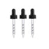 Comfort Axis Graduated Glass Droppers Black for 1 oz Round Bottles, 3 Pack