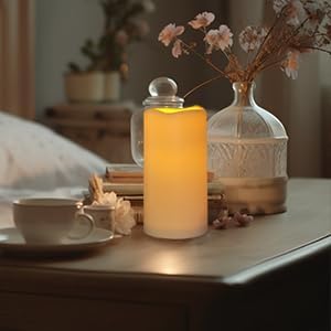 Waterproof Flameless Remote Control Candles, 2PACK (D3''*H5.5''), Battery Operated Flickering LED Pillar Candle