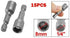 15pcs Hex Magnetic Power 8mm 5/16 Socket Adapter Drill Bit Nut Driver Set for Power Tools