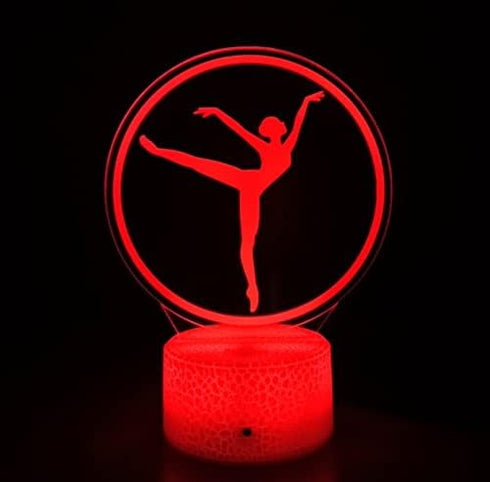 HPBN8 Ltd 3D 7/16 Optical Illusion Ballet Night Light USB Powered Touch Switch Remote Control LED Decor Lamp Colors