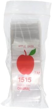 Apple Brand Bags 1515 (1.5" x 1.5") Clear Resealable 1000 2mil Baggies