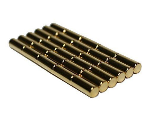Metal Cylinder Magnets, 30pcs Gold Magnetic Pins for DIY, Science, Refrigerator, Kitchen