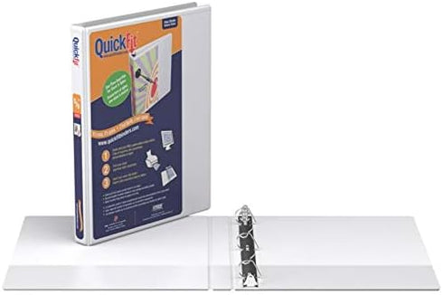 QuickFit View Binder, 5/8 Inch, Round Ring, White (88000)