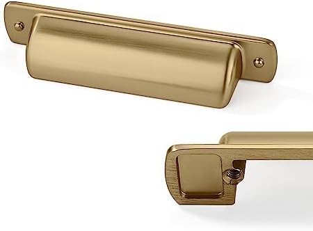2 Pack Cup Pulls 2-1/2"(64mm) Center to Center Drawer Pulls Champagne Bronze Cabinet Hardware for Kitchen Cabinets