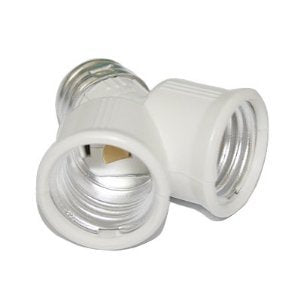 Maxxima Light Bulb Socket Splitter - 1-into-2 Converter, Ideal for LED, CFL, and Incandescent E26 and E27 Bulbs, Up to 660W, UL Listed for Garage, Closet, or Workshop Use - 3 Pack