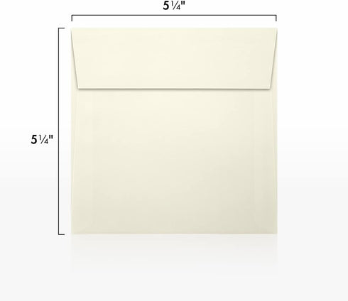 LUXPaper Square Invitation Envelopes | Peel & Press | 5 1/4" x 5 1/4" | Natural Linen | 80lb. Text | 50 Qty by LUXPaper