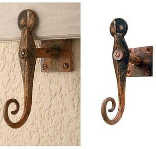 VAN DYKE'S RESTORERS Colonial Style Solid Iron Rail Tail Shutter Dogs (Pack