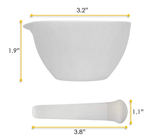EISCO Porcelain Mortar & Pestle Set, 2oz (60ml) for Kitchen or Laboratory