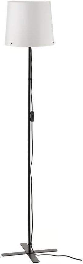 Generic 59 inch 13 inch Modern Floor Lamp with White Shade, Height, Black Metal Stand, Base Diameter
