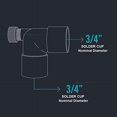 Supply Giant CCDL0340-NL 3/4" Cast No Lead Brass 90 Degree Elbow with Sweat Connects