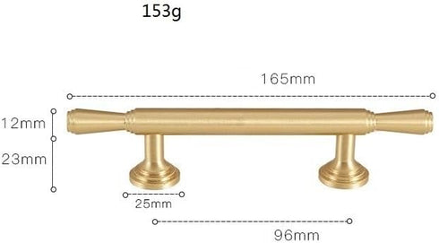 SANCHAKOU 2 Pack 96Mm Drawer Pulls Wardrobe Door Brass Handle Gold Single Hole Double Hole Bedside Table Cabinet Handle