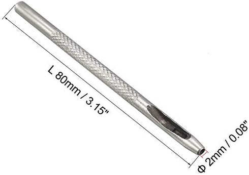 Utoolmart 2mm Round Hollow Punch Leather Craft Punch Tool, Round Carbon Steel Leather Craft Hollow Hole Punch Cutter, 1 Pcs