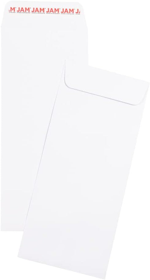 JAM PAPER #14 Policy Open End Catalog Envelopes | Peel and Seal Closure | 5 x 11 1/2 | White | 50/Pack
