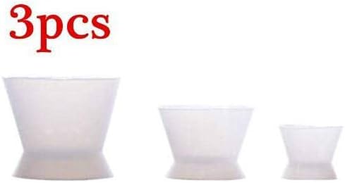 3piece Flexible Dental Lab Silicone Mixing Cup, Acrylic NonStick Bowl Dappen Dish