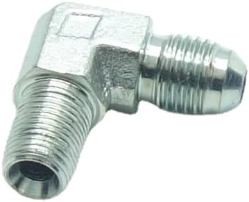 1 Piece 1/4" Male JIC x 1/8" Male NPT Hydraulic Fitting 37° Flare to 90° Elbow