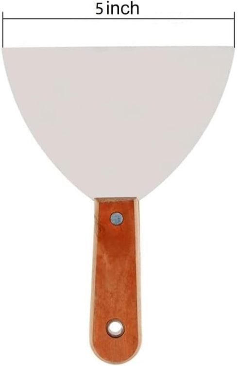 Utoolmart Putty Knife Scraper 5 Inch Carbon Steel Stiff Putty Knives with Wooden Handle for Taping Paint Wall Floor Tile by Utoolmart